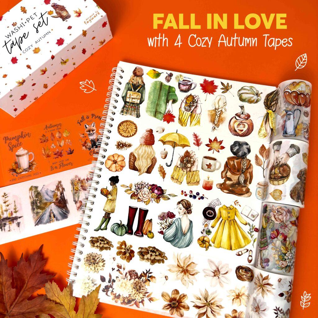 Cozy Autumn PET + Washi Tapes for Fall Lovers by Fayware